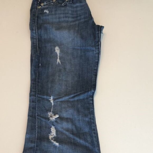 Rock & Republic Skinny Boot Cut Jeans Distressed Faded Dark Denim 27 - Picture 5 of 11